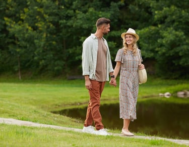 Sugar mommy walking with her baby in the park, representing genuine connection. 