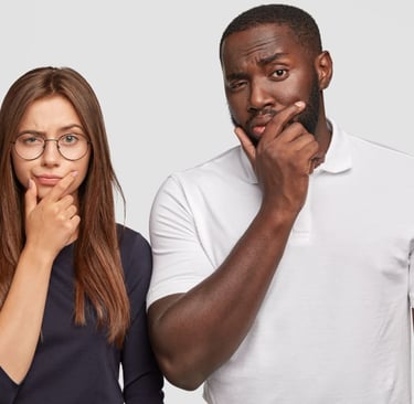 a man and woman standing next to each other